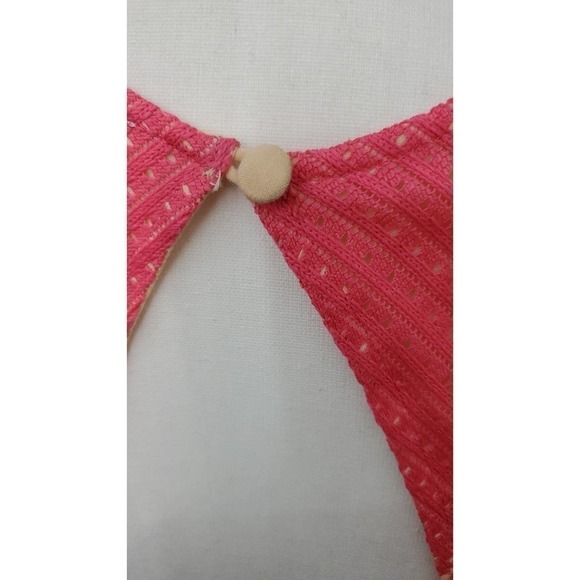 Free People Rocco Cherry Coral Cream Laced Short Dress - Picture 3 of 4